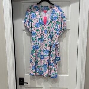 Floral Wrap Dress- lily Pulitzer in Pink and Blue
